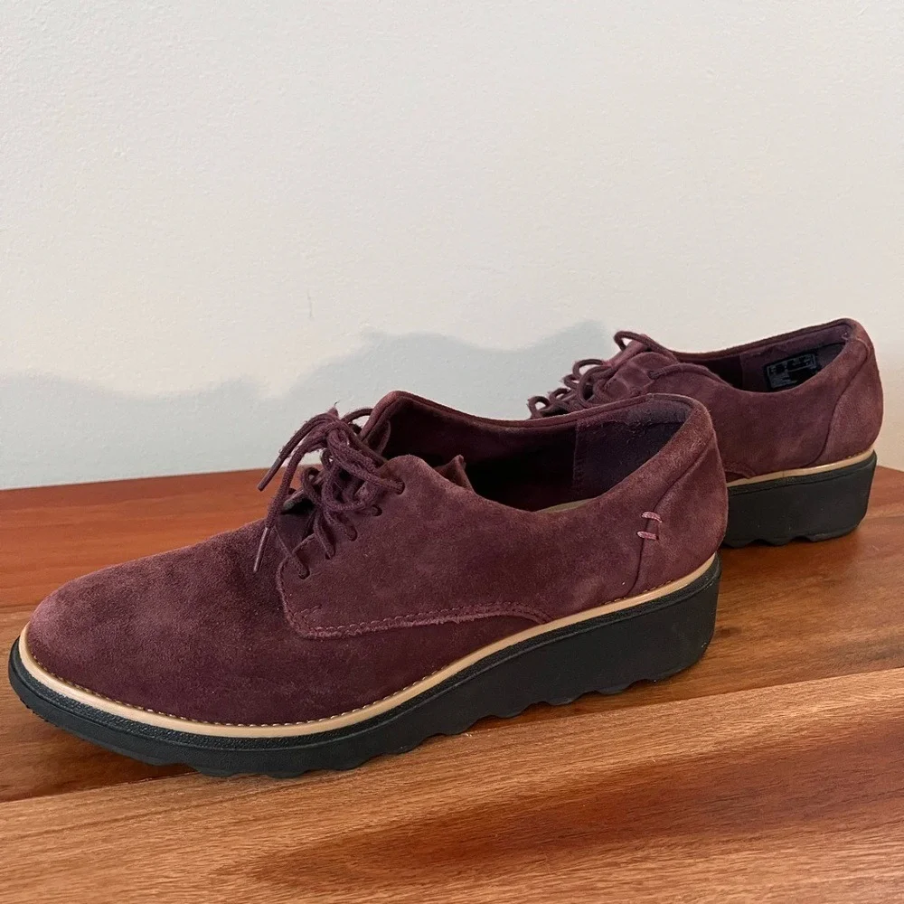 Clarks Women's Sharon Noel Oxford in‎ Burgundy Suede